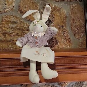 26" Shelf sitting stuffed bunny rabbit. 🐰long from feet to ears.
